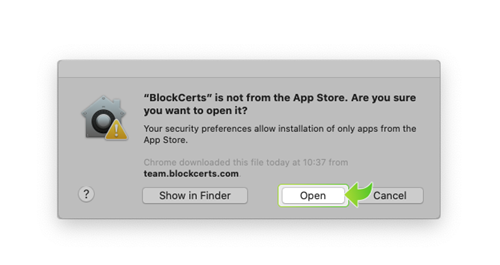 Open BeyonCerts Wallet
